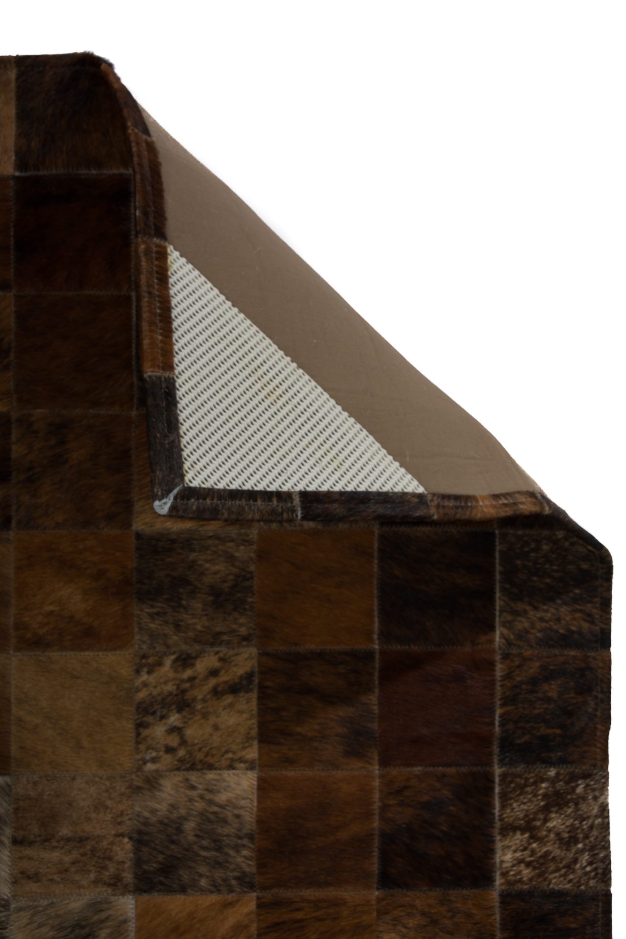 Kuhfell Patchwork natürlich 180x120 cm Rückseite Verarbeitung