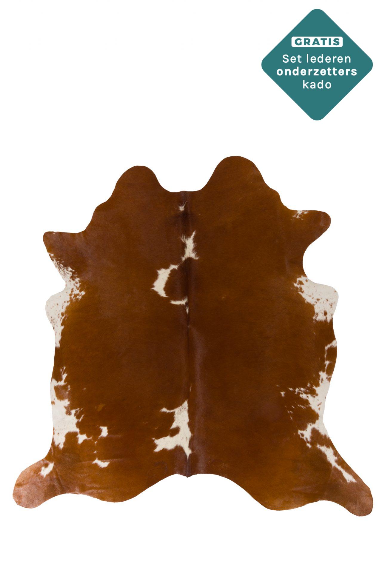 Echtes Kuhfell bunt rotbraun 205x205 cm - Natürliches Rinderfell