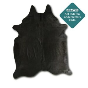 Designer Kuhfell Teppich anthrazit 200x180 cm