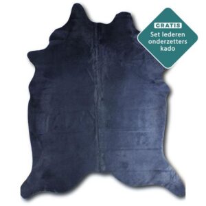 Gefärbtes Kuhfell blau 200x180 cm Detailansicht
