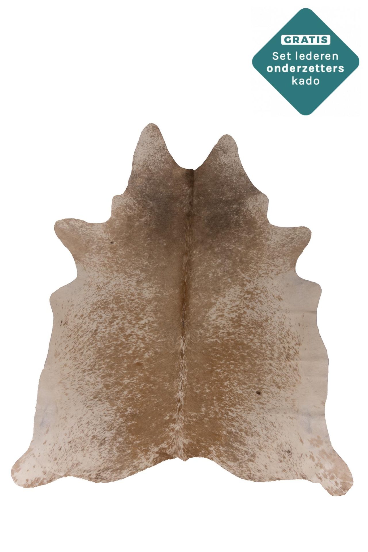 Echtes Kuhfell hellbraun gefleckt 220x200 cm - Natürliches Rinderfell