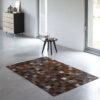 Patchwork Kuhfell Teppich exotisch dunkel 180x120 cm