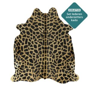 Echtes Kuhfell mit Giraffendruck 200x180 cm Detailansicht