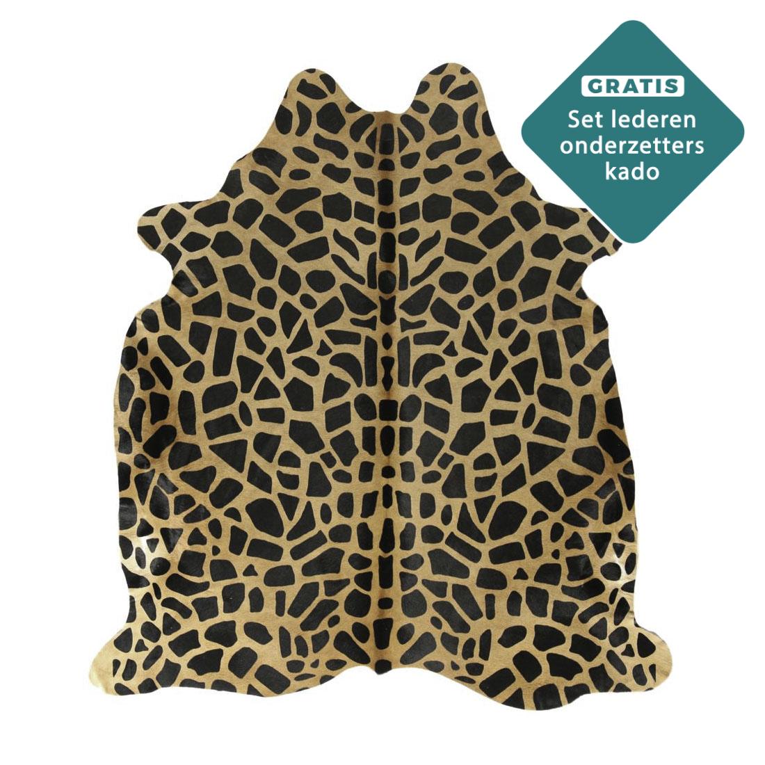 Echtes Kuhfell mit Giraffendruck 200x180 cm Detailansicht