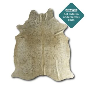 Gefärbtes Kuhfell gold 200x180 cm Detailansicht