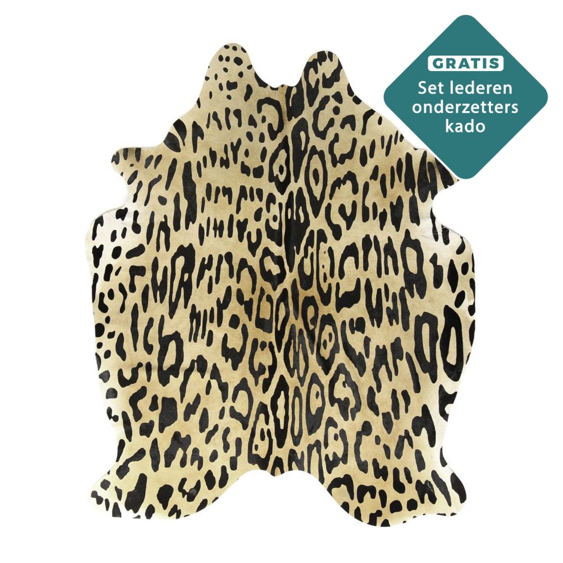 Echtes Kuhfell mit Jaguardruck 200x180 cm Detailansicht