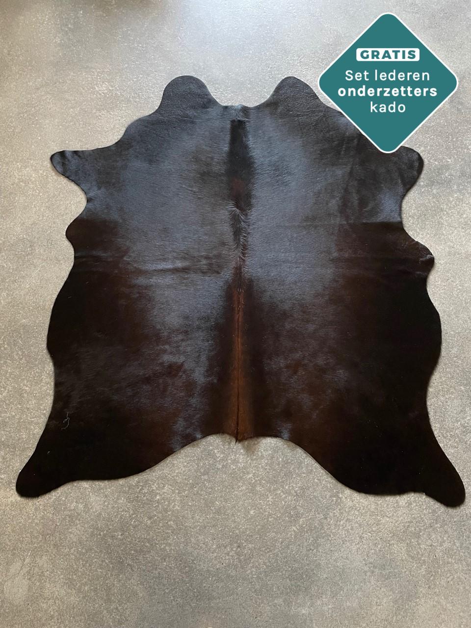 Echtes Kuhfell dunkelbraun 140x150 cm Extra klein - Natürliches Rinderfell