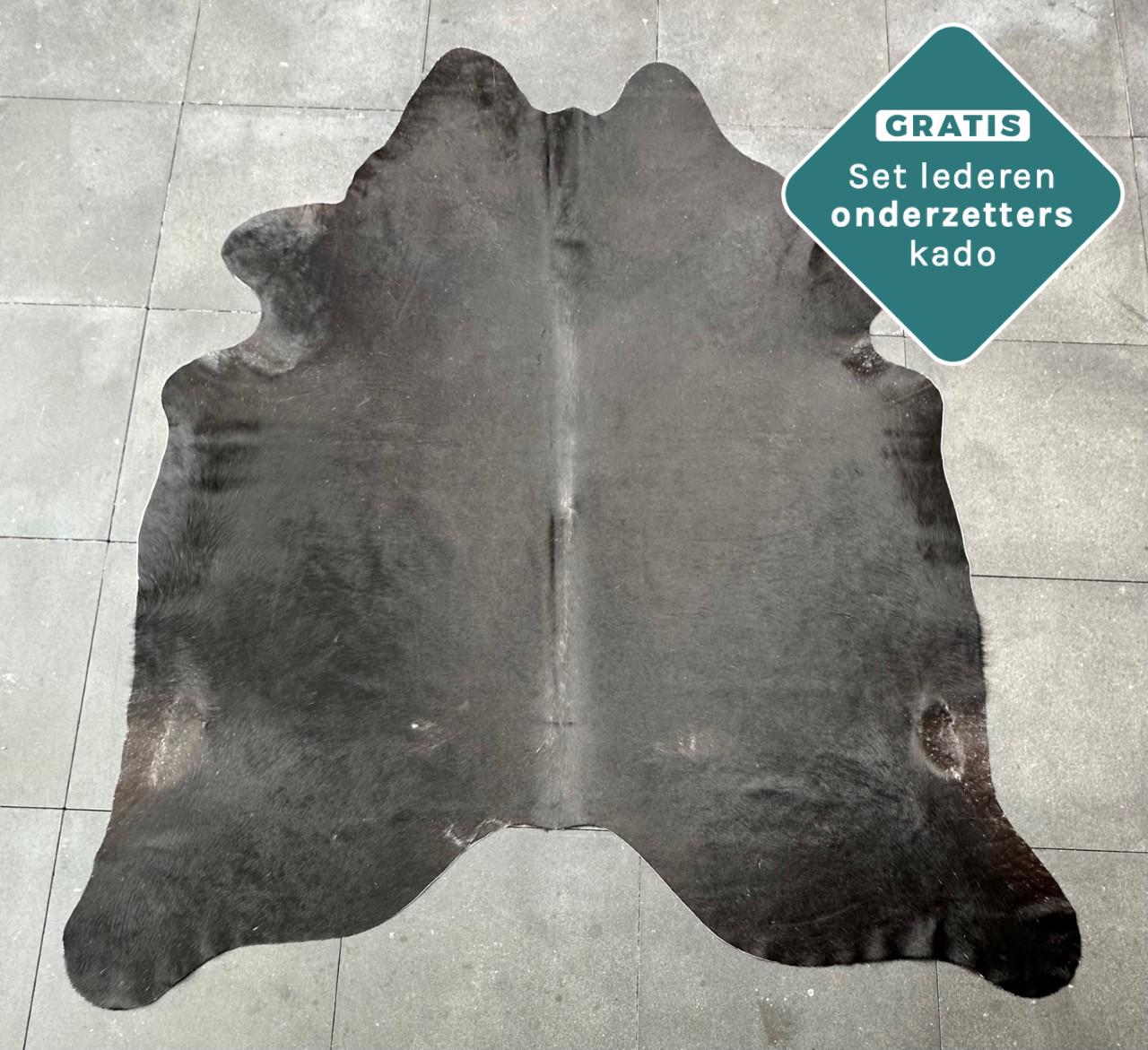 Echtes Kuhfell schwarz 240x220 cm XL Extra groß - Natürliches Rinderfell