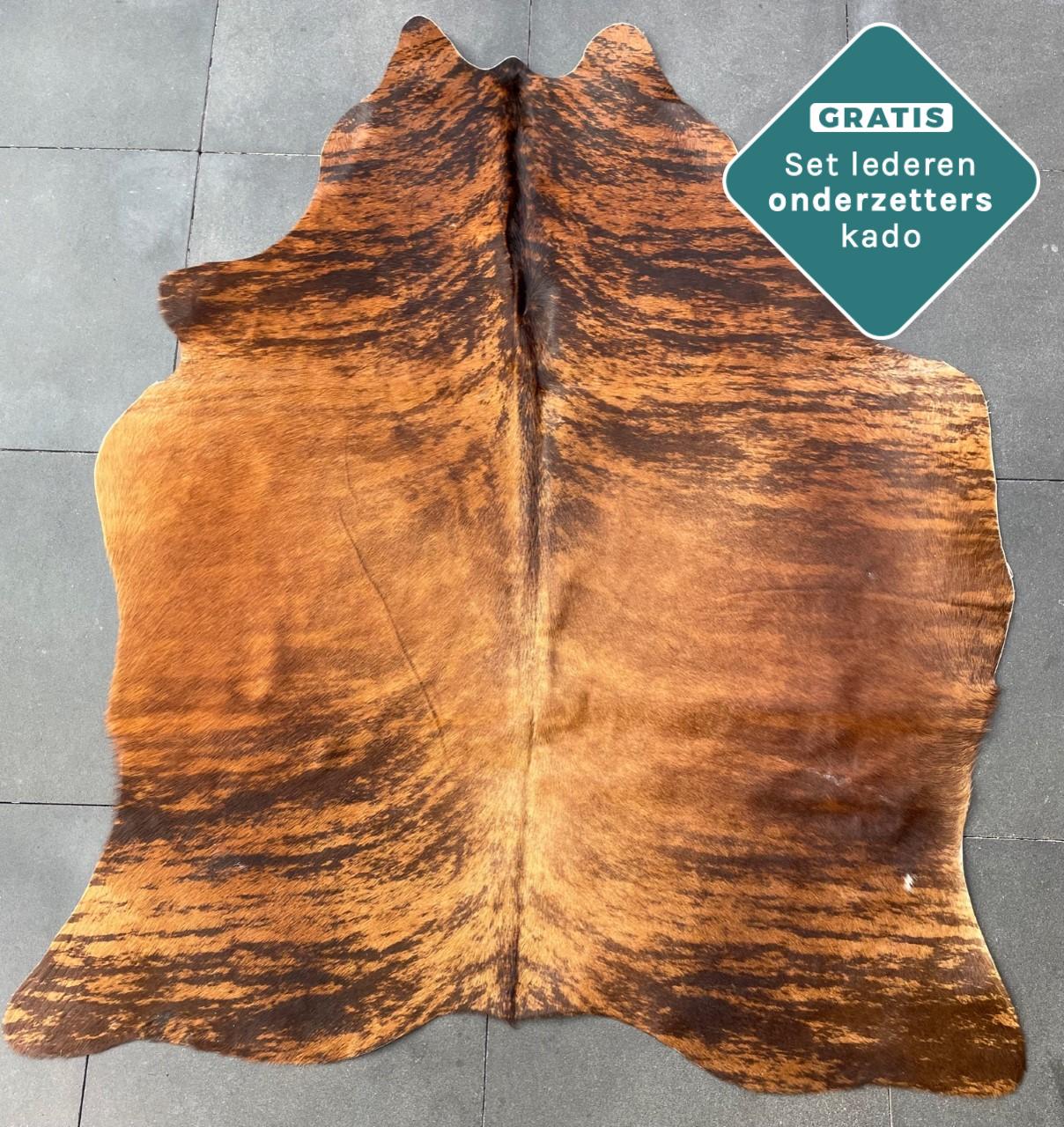 Echtes Kuhfell cognac braun 180x150 cm Klein - Natürliches Rinderfell