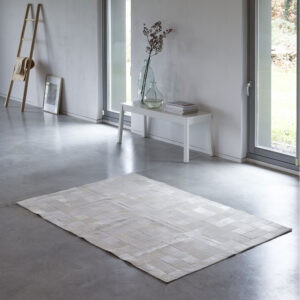 Patchwork Kuhfell Teppich weiss 180x120 cm