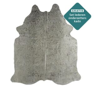 Gefärbtes Kuhfell silber 200x180 cm Detailansicht