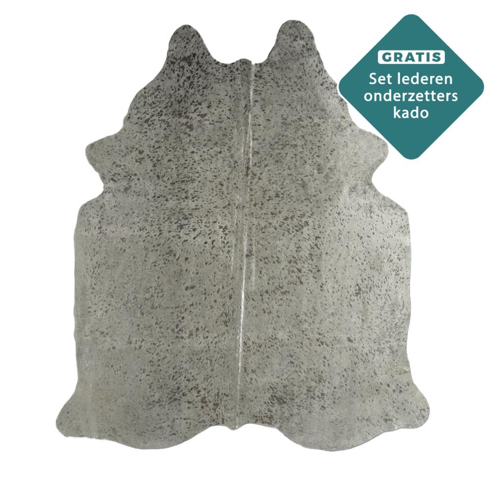 Gefärbtes Kuhfell silber 200x180 cm Detailansicht