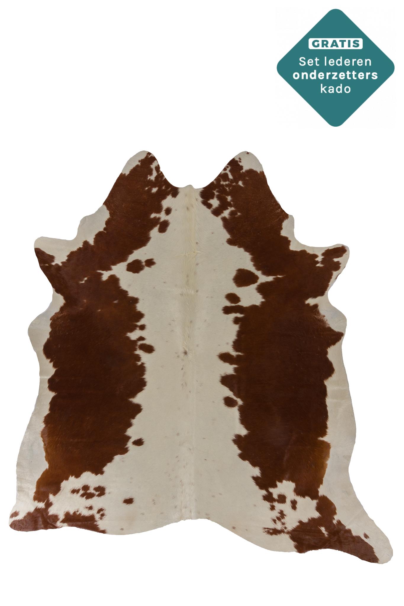 Echtes Kuhfell bunt rotbraun 205x195 cm - Natürliches Rinderfell