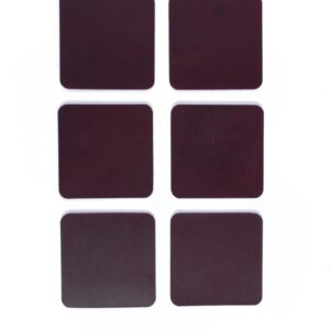 Leder Untersetzer braun quadratisch 6 Stück Set