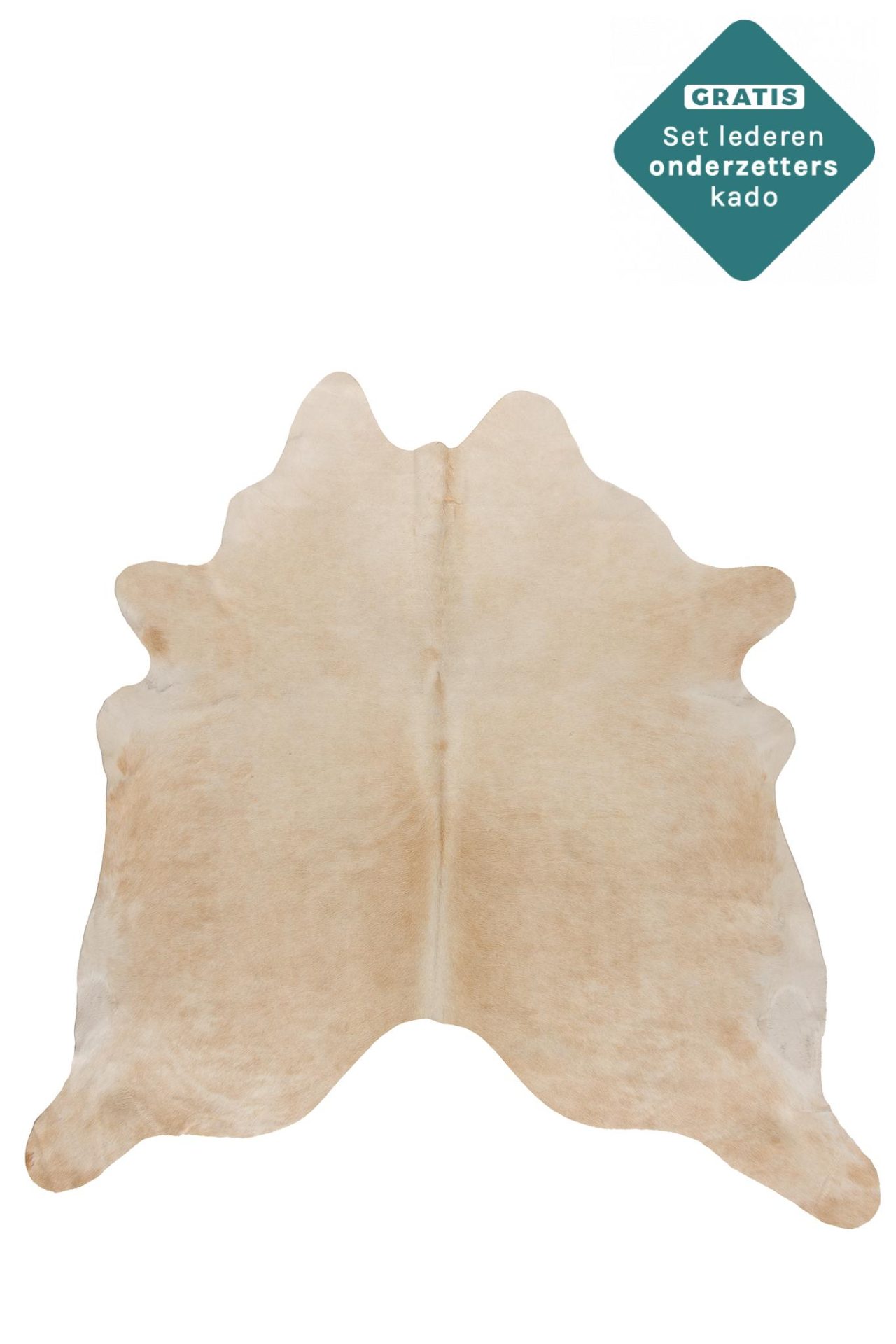 Echtes Kuhfell hellbraun () 200x200 cm - Natürliches Rinderfell Narben