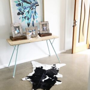 Kleines Kuhfell Teppich bunt Detailansicht