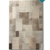 Patchwork Kuhfell Teppich taupe 180x120 cm