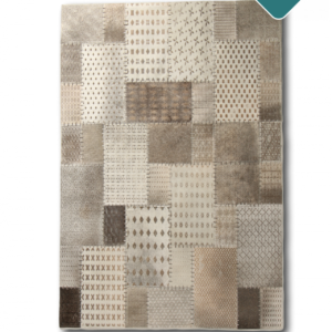 Patchwork Kuhfell Teppich taupe 180x120 cm