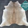 Echtes Kuhfell Champagner 160x150 cm Extra klein - Natürliches Rinderfell