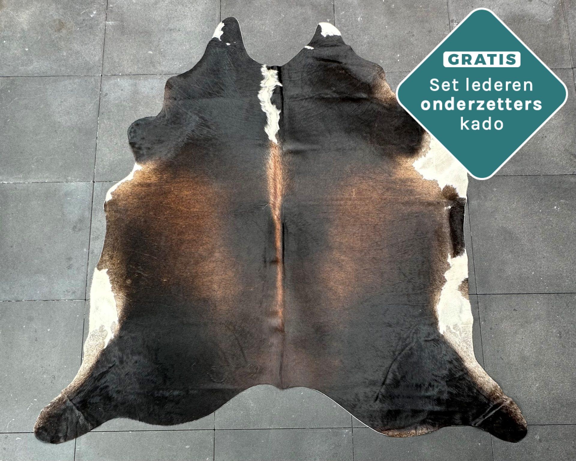 Echtes Kuhfell braun-weiss 220x200 cm - Natürliches Rinderfell