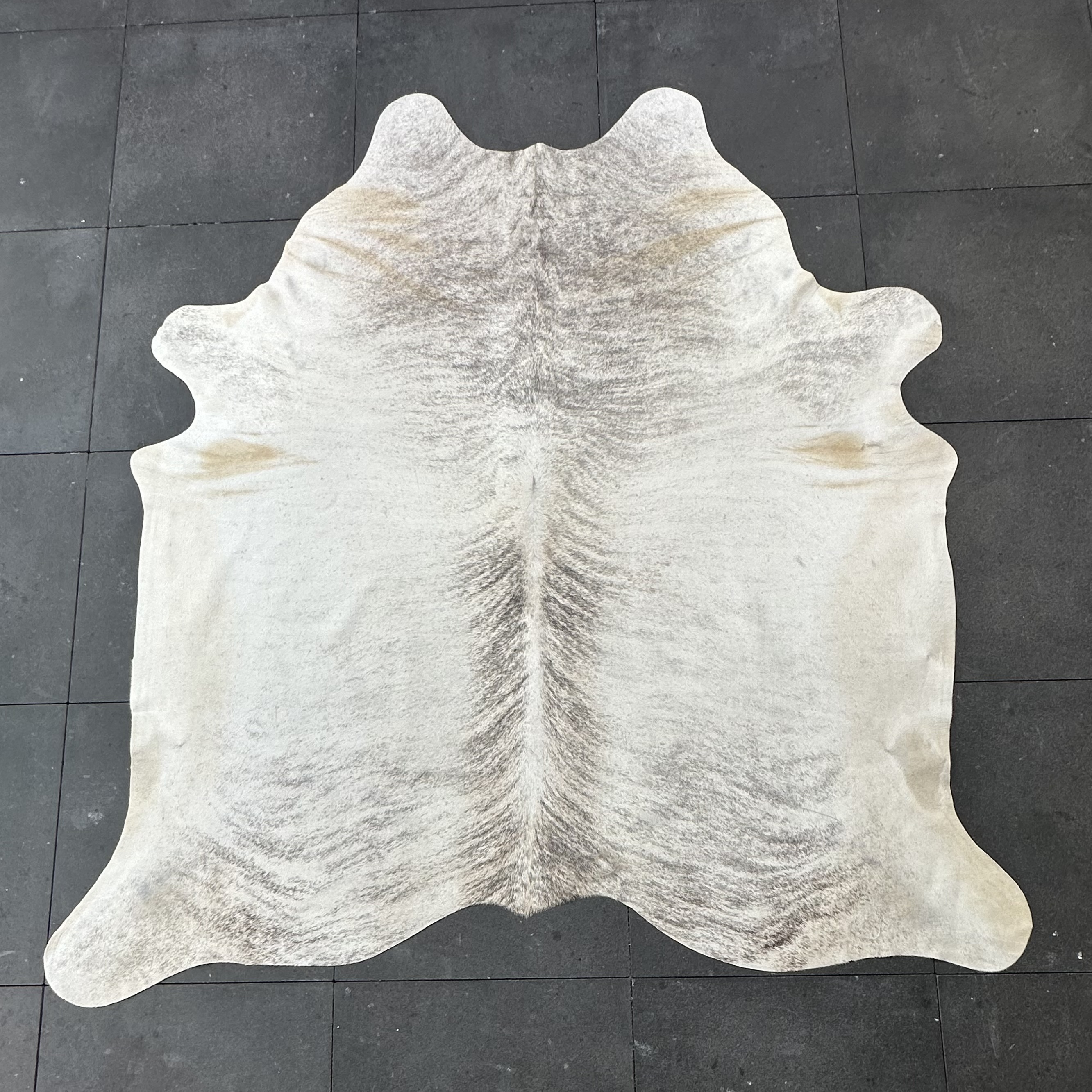 Echtes Kuhfell creme schwarz 220x200 cm XL groß - Natürliches Rinderfell