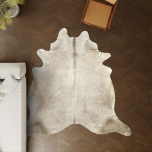 Kuhfell taupe 220x200 cm als Wohnzimmer Teppich