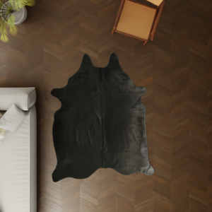 Echtes Rinderfell gefärbt anthrazit Nahaufnahme Textur