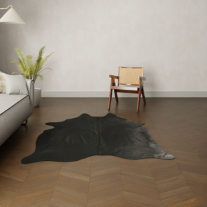 Gefärbtes Kuhfell anthrazit 200x180 cm Detailansicht