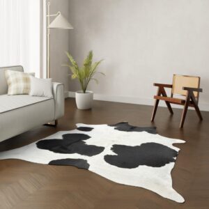 Echtes Kuhfell schwarz-weiss gefleckt 220x200 cm - Natürliches Rinderfell