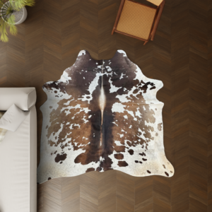 Kuhfell braun gefleckt 220x200 cm als Wohnzimmer Teppich