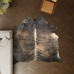 Kuhfell dunkelbraun 200x180 cm Klein als Wohnzimmer Teppich