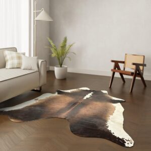 Echtes Kuhfell dunkelbraun 220x200 cm XL groß - Natürliches Rinderfell