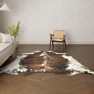 Natürliches Rinderfell Tricolor 240x220 cm Nahaufnahme Fell-Muster