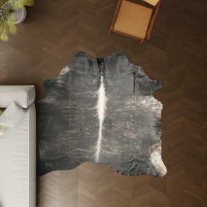 Kuhfell dunkelbraun 210x200 cm als Wohnzimmer Teppich