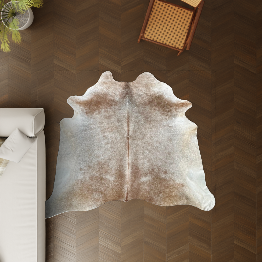 Kuhfell camel 220x210 cm Spezial als Wohnzimmer Teppich