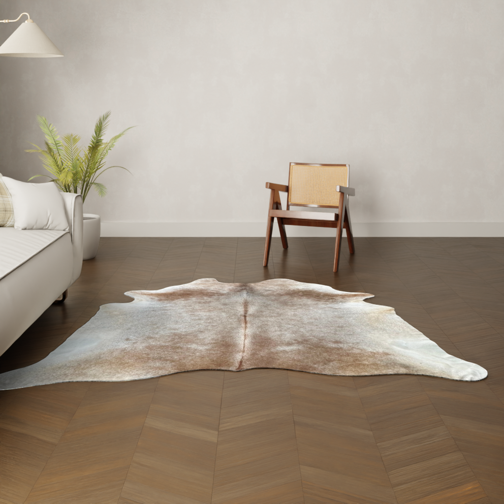 Natürliches Rinderfell camel 220x210 cm Nahaufnahme Fell-Muster