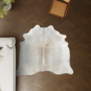 Kuhfell taupe grau 210x200 cm als Wohnzimmer Teppich