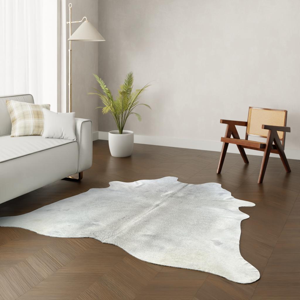 Echtes Kuhfell grau 210x190 cm - Natürliches Rinderfell