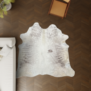 Kuhfell creme braun 220x200 cm XL groß als Wohnzimmer Teppich