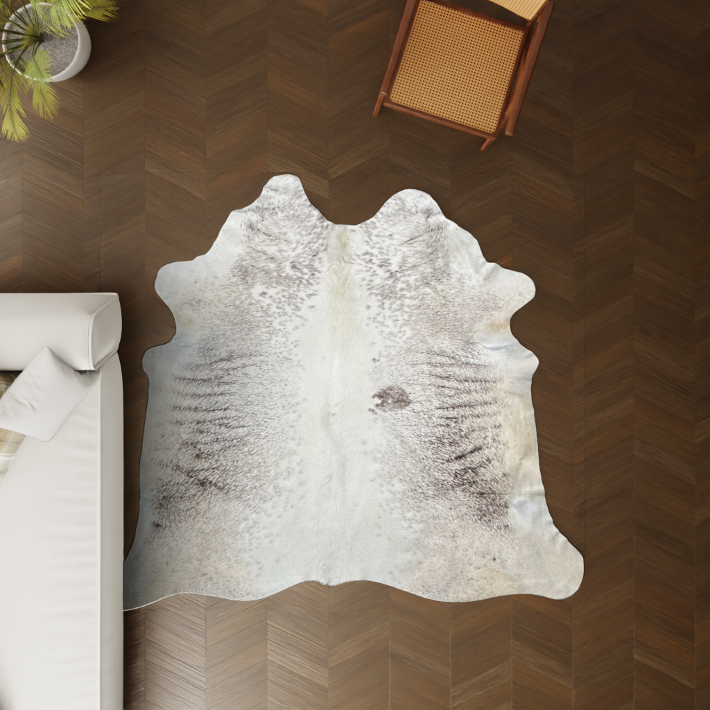 Kuhfell creme braun 220x200 cm XL groß als Wohnzimmer Teppich