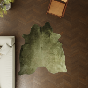Rinderfell olivgrün 200x180 cm hochwertig gegerbt