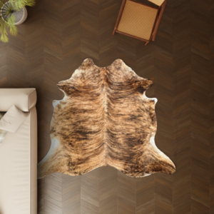 Kuhfell gestreift braun 220x200 cm XL groß als Wohnzimmer Teppich