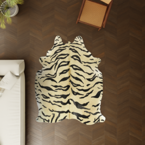Tigerdruck Kuhfell Teppich 200x180 cm hochwertig