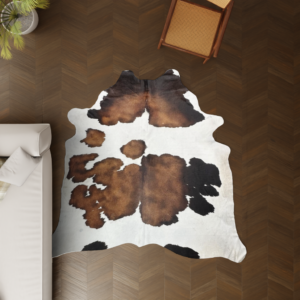 Kuhfell Tricolor 220x200 cm XL groß als Wohnzimmer Teppich