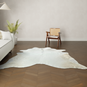 Natürliches Rinderfell weiss creme 220x200 cm Nahaufnahme Fell-Muster