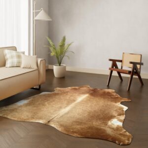 Echtes Kuhfell braun 220x200 cm XL groß - Natürliches Rinderfell