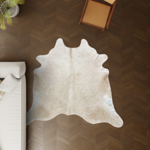 Kuhfell sandfarben 220x200 cm XL groß als Wohnzimmer Teppich