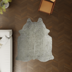 Rinderfell Teppich silber natürliche Form