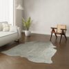 Kuhfell Teppich silber 200x180 cm - Gefärbtes Rinderfell