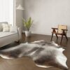 Echtes Kuhfell grau braun 220x200 cm - Natürliches Rinderfell